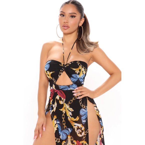 Mesh Maxi Dress With Panty Lining - Picture 2 of 4